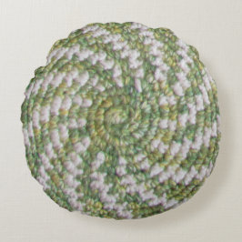 Rundkissen - Weiße und grüne Spiralen Rundes Kissen