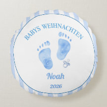 Rundkissen zu Weihnachten, Babykissen, Junge