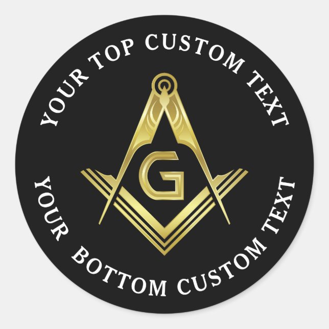 Rundkleber | Black Gold Square Compass Runder Aufkleber (Vorderseite)