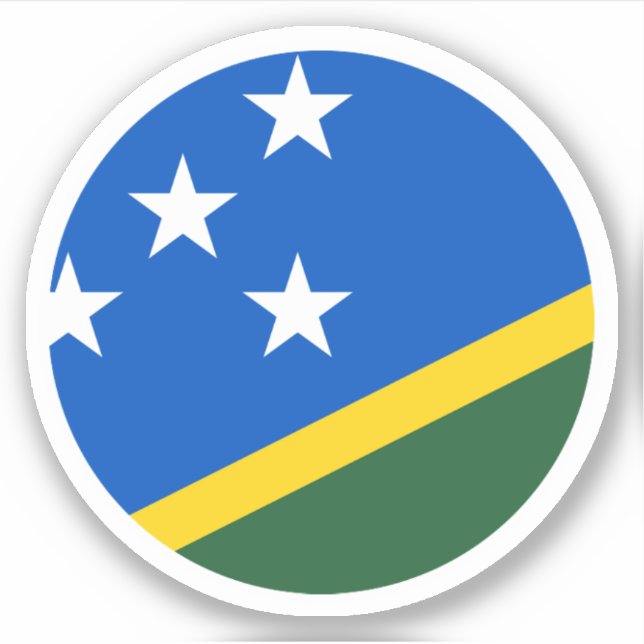 Rundkleber für die Flagge der Salomonen Aufkleber (Vorderseite)