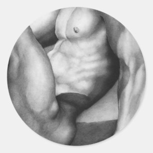 Rundkleber für Männer mit männlichen Maskulinen Runder Aufkleber