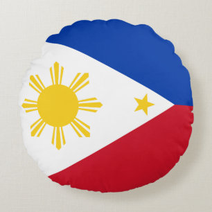 Rundkopfkissen mit Flagge der Philippinen Rundes Kissen