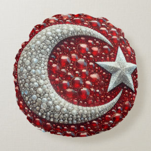 Rundkopfkissen mit türkischen Farben Rundes Kissen