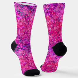 Rundkreis geometrische Formen in Hot Pink Socken