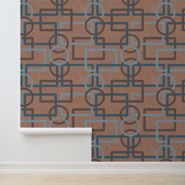 Rundkreise der geometrischen Quadrate der Mocha Mo Tapete (Anwendung)