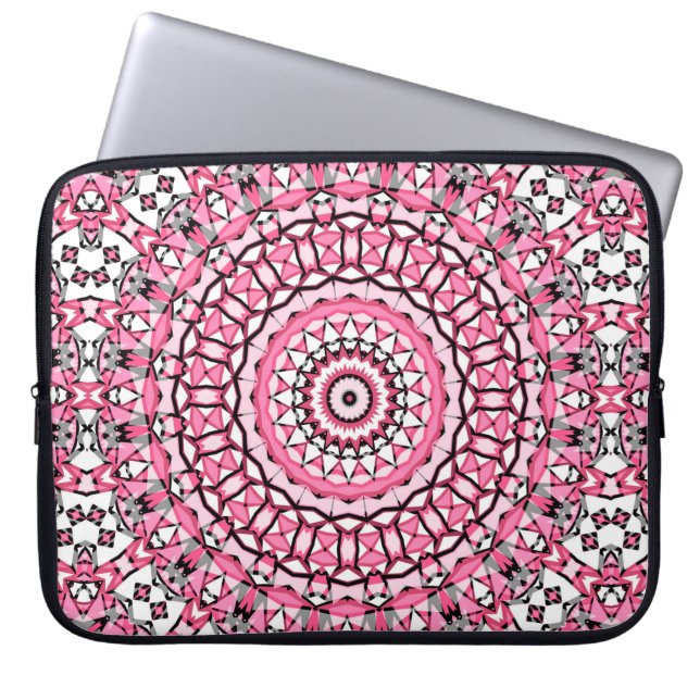 Rundmandala-Muster im Mosai-Stil aus Glas Laptopschutzhülle (Vorderseite)