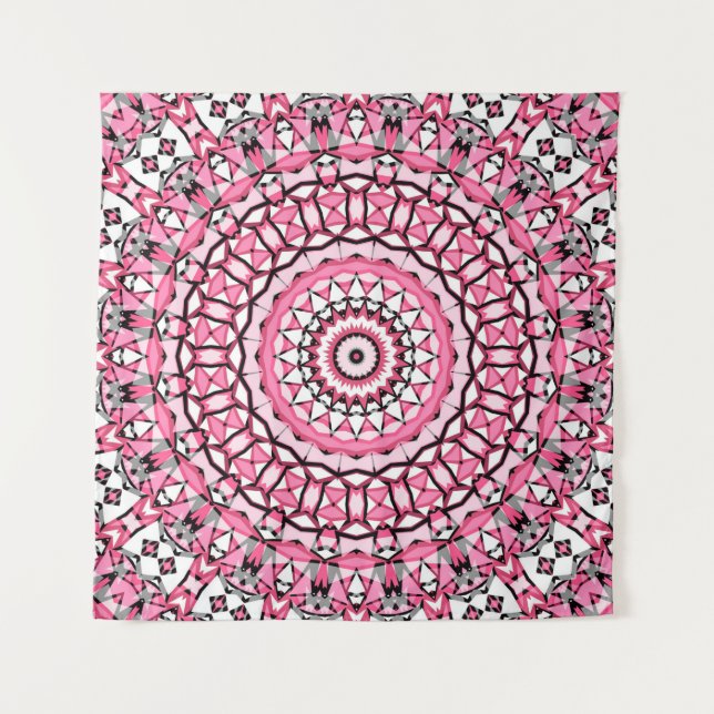 Rundmandala-Muster im Mosai-Stil aus Glas Wandteppich (Vorderseite)