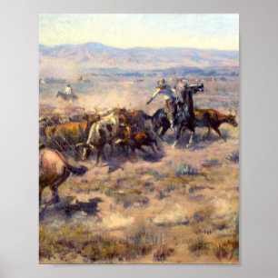 Rundown 1913 - Charles Marion Russell Poster