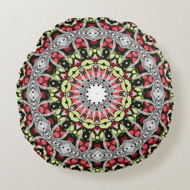 Rundpillow Mandala rundes Muster kaleidoscope Kissen (Vorderseite)