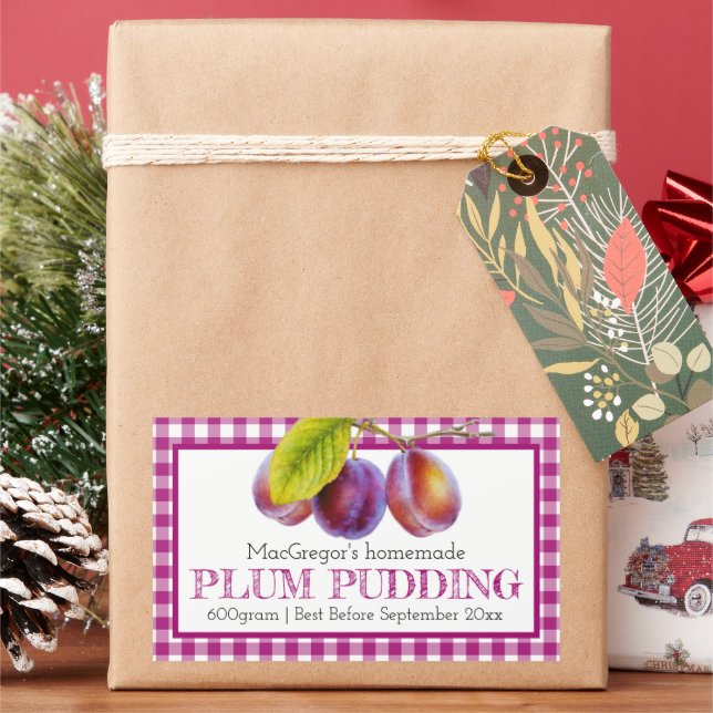 Rundpudding oder Etikett für Steinobst Rechteckiger Aufkleber (Feiertag)