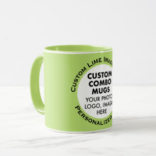 Rundrahmen-Foto + Text Lime Grün Benutzerdefiniert Tasse