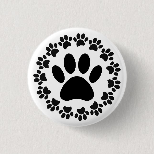 Rundrahmen Hundeschleife Druckmuster Button (Vorderseite)