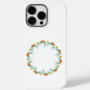 Rundrahmen mit Blumenrahmen, gelb und rote Rose, B Case-Mate iPhone 14 Pro Max Hülle