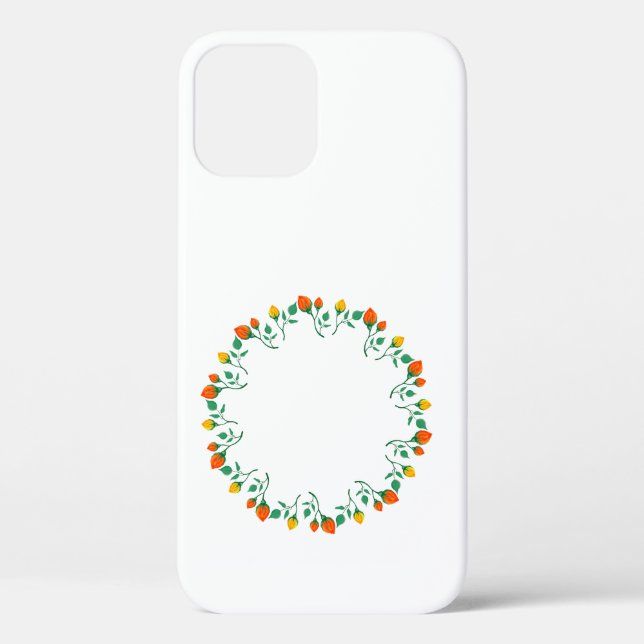 Rundrahmen mit Blumenrahmen, gelb und rote Rose, B Case-Mate iPhone Hülle (Rückseite)