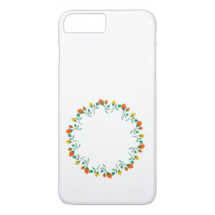 Rundrahmen mit Blumenrahmen, gelb und rote Rose, B Case-Mate iPhone Hülle