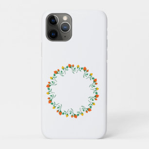 Rundrahmen mit Blumenrahmen, gelb und rote Rose, B Case-Mate iPhone Hülle