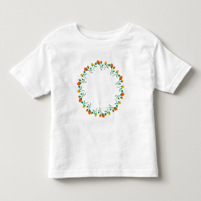 Rundrahmen mit Blumenrahmen, gelb und rote Rose, B Kleinkind T-shirt (Vorderseite)