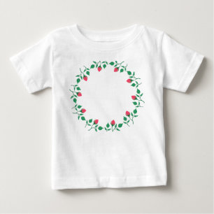 Rundrahmen mit rosa rosa Blume Baby T-shirt