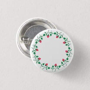 Rundrahmen mit rosa rosa Blume Button