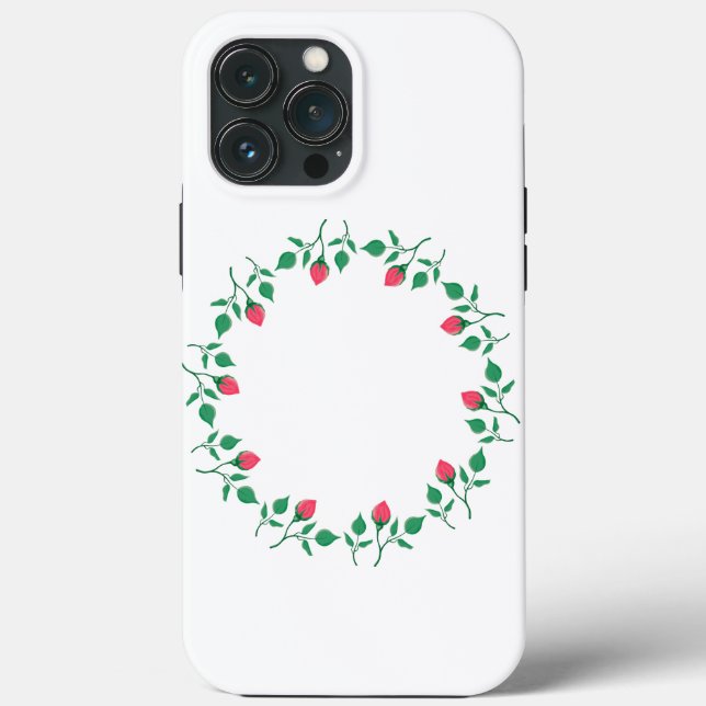Rundrahmen mit rosa rosa Blume Case-Mate iPhone Hülle (Rückseite)