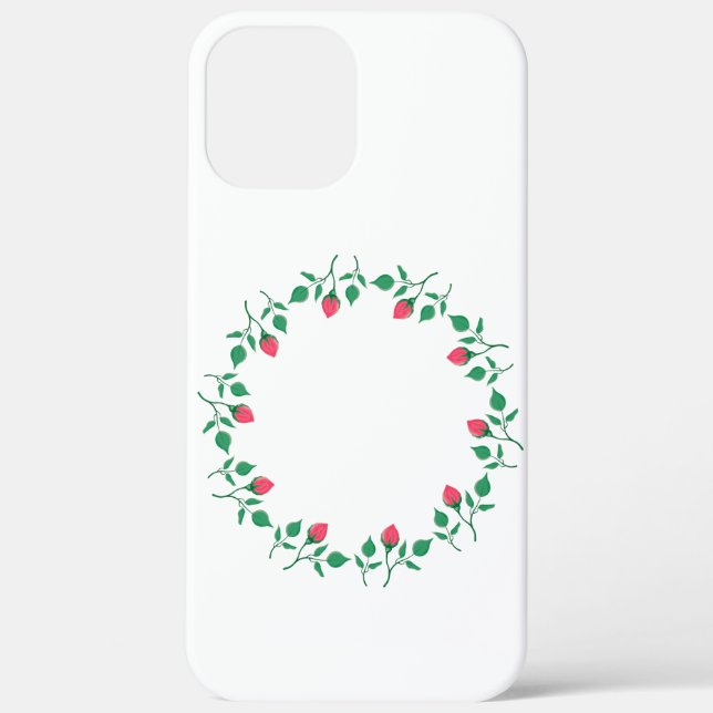Rundrahmen mit rosa rosa Blume Case-Mate iPhone Hülle (Rückseite)