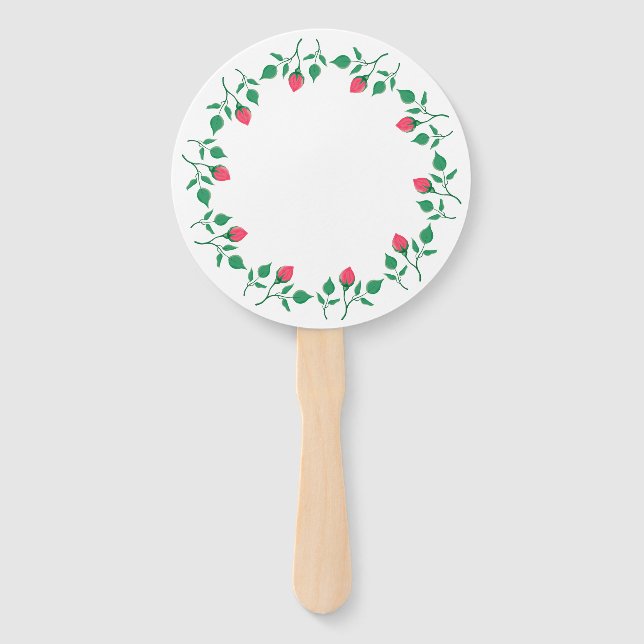 Rundrahmen mit rosa rosa Blume Fächer (Vorderseite)