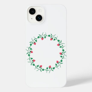 Rundrahmen mit rosa rosa Blume iPhone 14 Plus Hülle