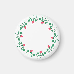 Rundrahmen mit rosa rosa Blume Magnet