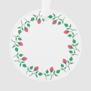 Rundrahmen mit rosa rosa Blume Ornament