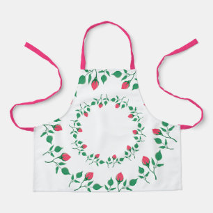 Rundrahmen mit rosa rosa Blume Schürze