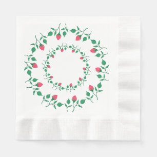 Rundrahmen mit rosa rosa Blume Serviette
