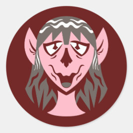 Rundrosa Orc Girl Runder Aufkleber