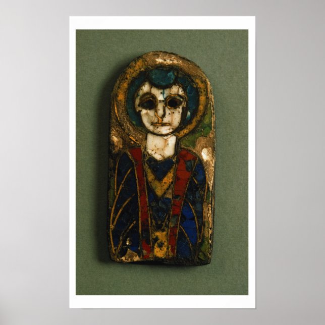 Rundschild, die Christus oder einen Heiligen darst Poster (Vorne)