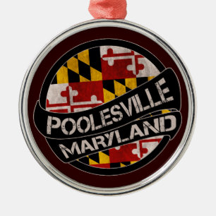 Rundschmuck von Poolesville Maryland Silbernes Ornament