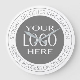 Rundschreiben und Untertext + Ihr eigenes Logo Große Wanduhr