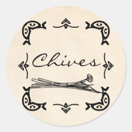 Rundsticker für Vintage Chives Runder Aufkleber