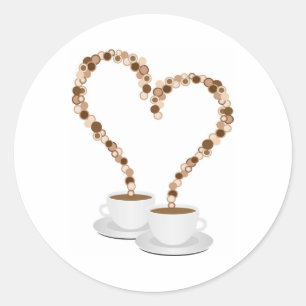 Rundsticker " Morgenkaffee " Runder Aufkleber