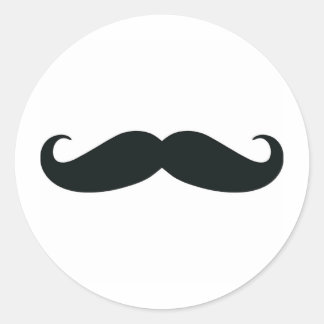 Rundsticker - Mustache Runder Aufkleber