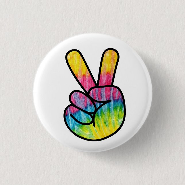 Rundtaste für Frieden und Liebe Button (Vorderseite)