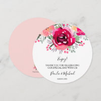 Rundtisch Hochzeitsessen Tafel Blumengrün Danke