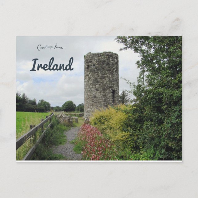 Rundturm am Drumcliffe Landkreis Sligo Irland Postkarte (Vorderseite)