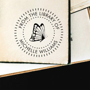 Rundtypografie-Butterfly-Bibliothek Permastempel