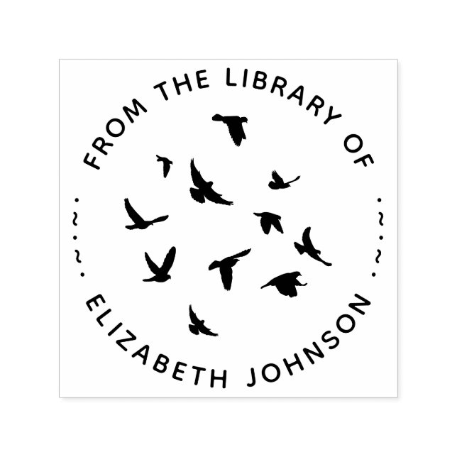 Rundtypografie von Vögeln aus der Bibliothek Permastempel (Design)