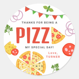 Rundum-Etiketten für Pizza-Party-Geschenke Runder Aufkleber
