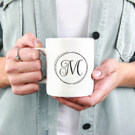 Rundung des Langschrift-Skripts Monogram Kaffeetasse