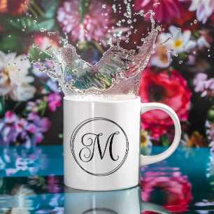 Rundung des Langschrift-Skripts Monogram Kaffeetasse