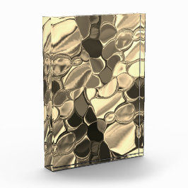 Rundungen in Bronzefarben, glänzendes helles Gold? Fotoblock