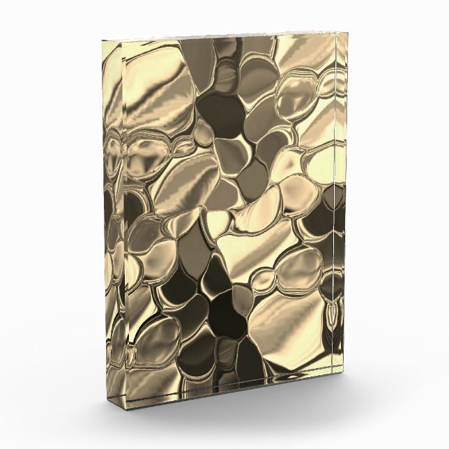 Rundungen in Bronzefarben, glänzendes helles Gold? Fotoblock (Links)