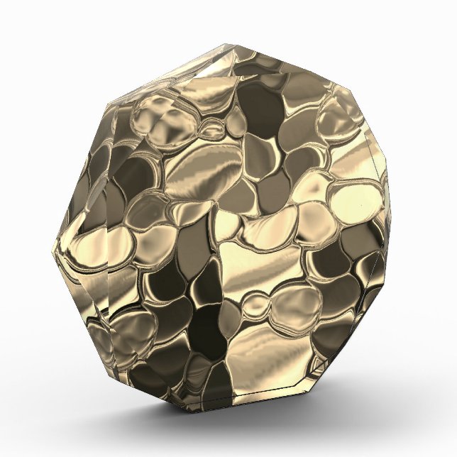 Rundungen in Bronzefarben, klares Gold, glänzend Fotoblock (Links)