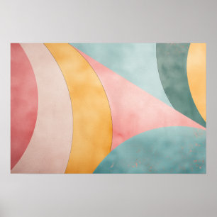 Rundungen in hellen Farben mit Kopierraum Poster